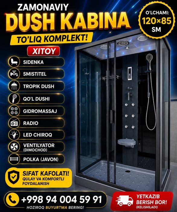 To'rtburchak Dush Kabina