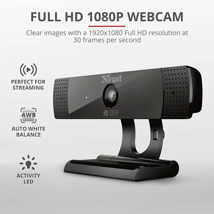 Camera Web Trust GXT1160 Vero, 8MP, FullHD 1080P, microfon, USB