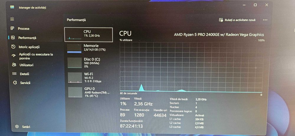 HP Elitedesk G4 16GB M.2 SSD 256MB AMD Ryzen 5 PRO 2400GE low-power 35W