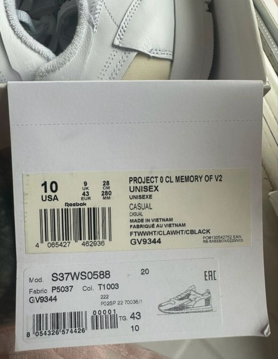 Maison Margiela x Reebok Classic Leather Memory Of V2 White