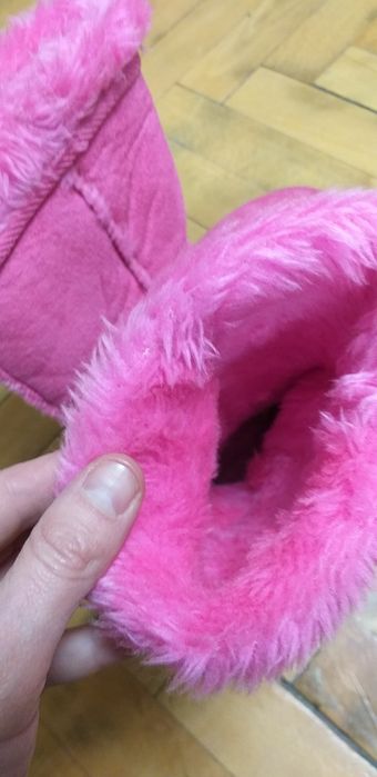 Розови пухени ботуши / боти 33 номер 19.5 см