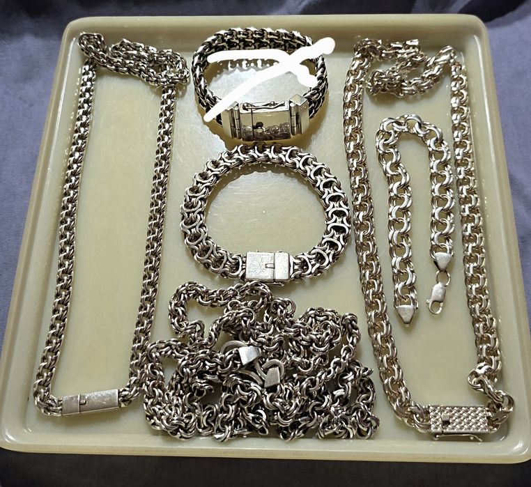 Тросы разные вес разный. Серебро 925 пробы По Цене за 1 грамм