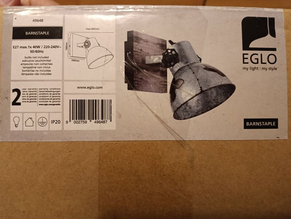 Lampa EGLO E27 BARNSTAPLE 40W , 220V, 50/60Hz