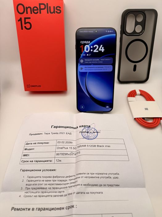OnePlus 15 5G 16GB RAM / 512GB Black – КАТО НОВ | Гаранция | 799€