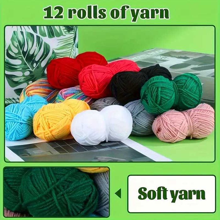 Комплект за плетене на една кука за начинаещи с чанта 75 части 3 цвята