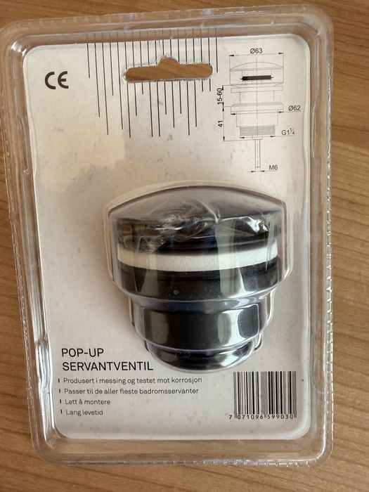 Ventil cu dop negru pentre chiuveta