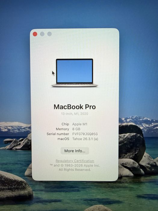 MacBook Pro 2020 M1 chip, 13-inch 8 GB/256