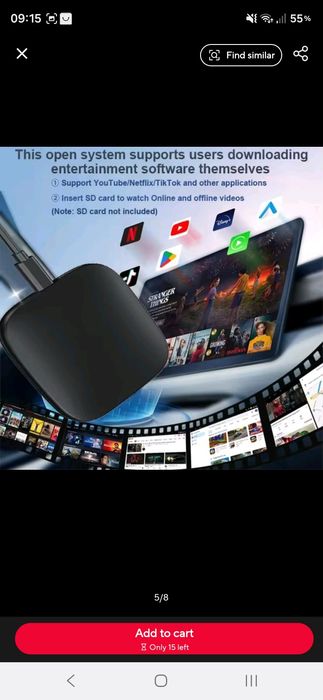 Cutie auto AI box android 14 wireless android auto și carplay cutie smart TV compatibilă cu youtube netflix accesorii auto sisteme inteligente