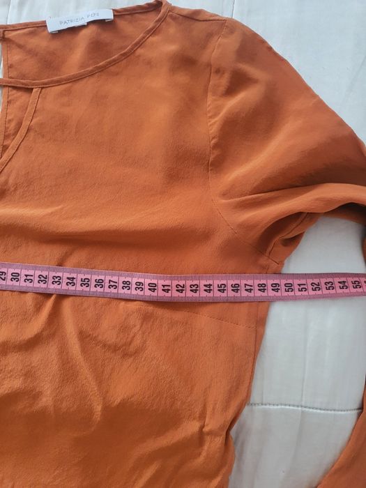 Cămașă Patrizia Pepe 100% mătase naturală M XS S premium designer Italia bluza dama, volanenoua