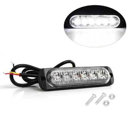 Габарит LED Блиц 12-24V Страничен Габарит, Маркер, Бял за камион, бус,
