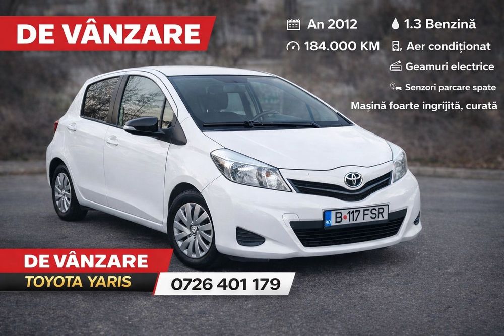 Toyota Yaris Toyota Yaris 1.33 VVT-i Benzină | 2012 | 99 CP | Aer | Senzori Parcare