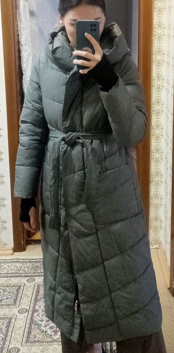 Куртка Зима тёплая, длинная с капюшоном