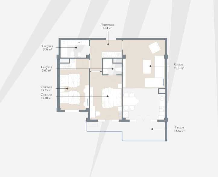 3 ком квартира ЖК "Imperial Club City" Коробка ДИВ ВО ДВОР, Кадастр +