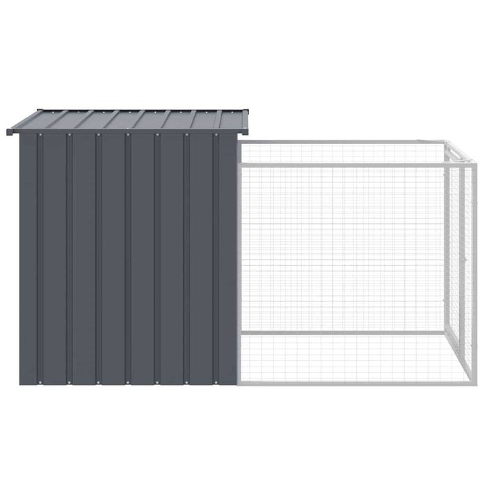 Cușcă pentru câini cu acoperiș 110x201x110 cm oțel galvanizat antracit VidaXL