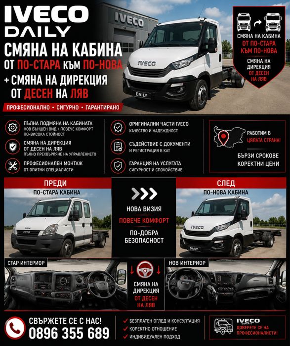 Смяна на дирекция от Десен на Ляв и смяна на Кабина от по-стара на по-нова