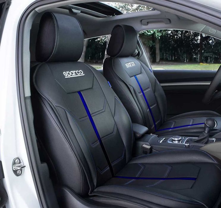 Универсална подложка за седалка Sparco - Черно/Синьо.