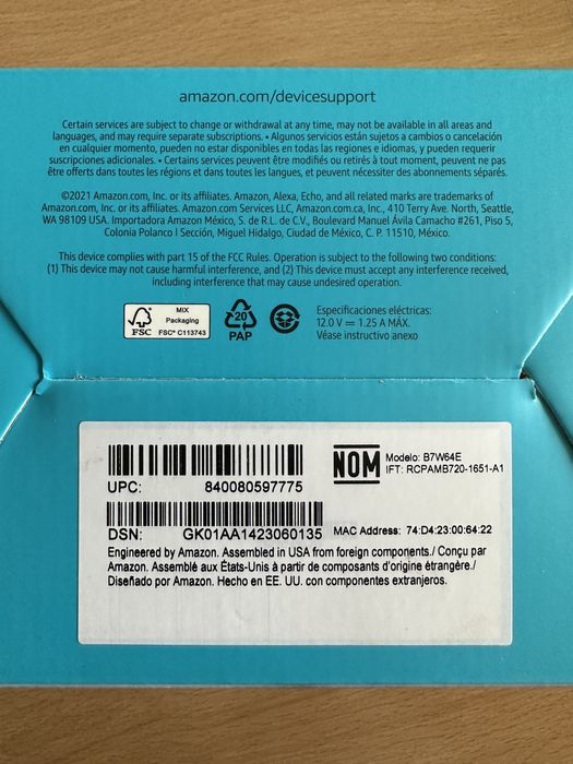 Boxa inteligenta Amazon Echo Dot 4, Alexa, Wi-Fi, Bluetooth, sigilata