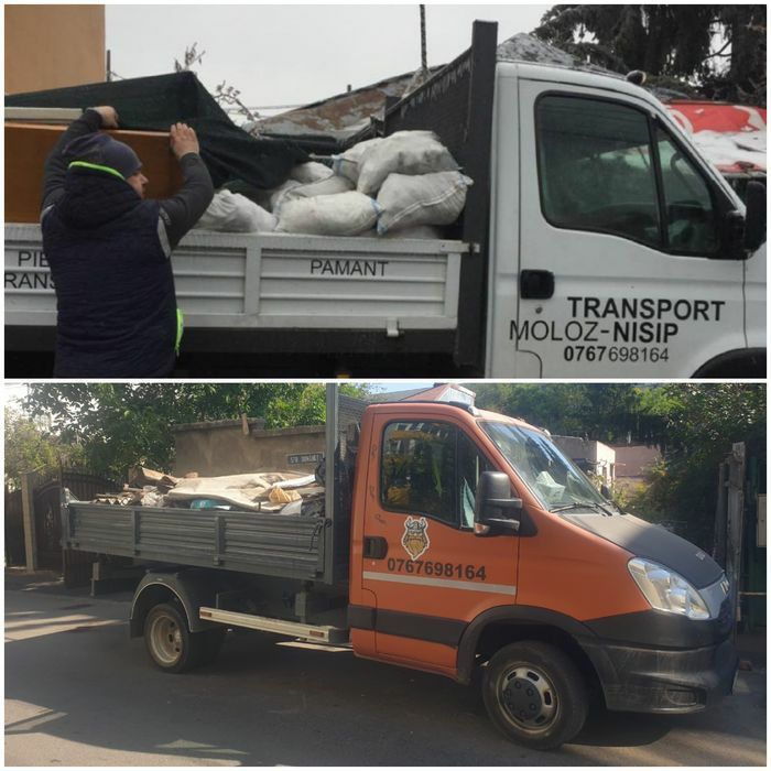 Transport moloz nisip pietriș amestec materiale de constructii