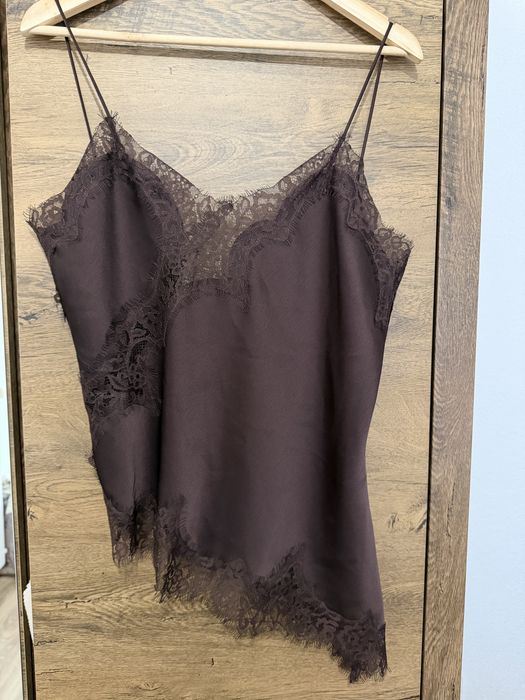 Сатенен потник  на ZARA с дантела