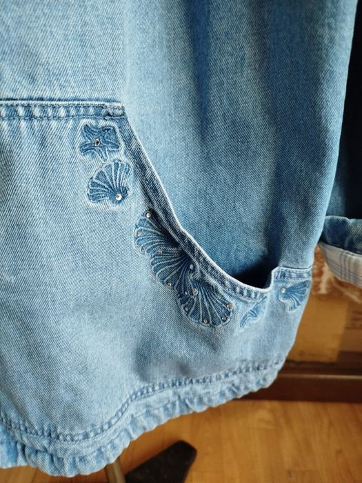 Женская джинсовая одежда, больших размеров