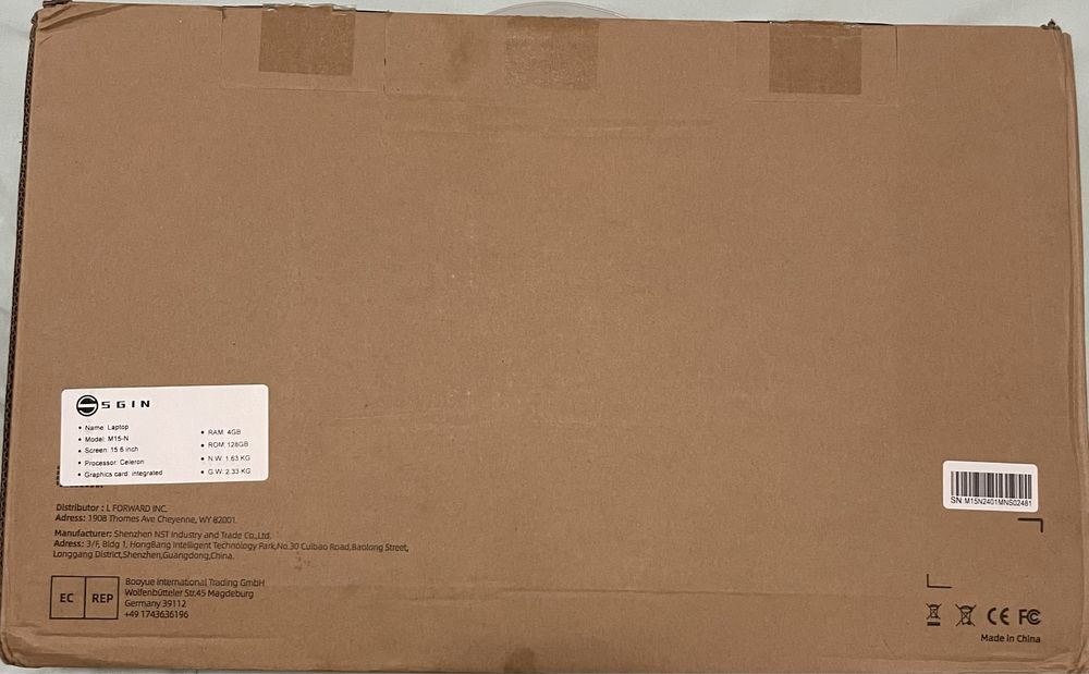 laptop sgin m15-n