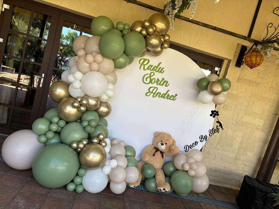 Arcada baloane botez decor photocorner
