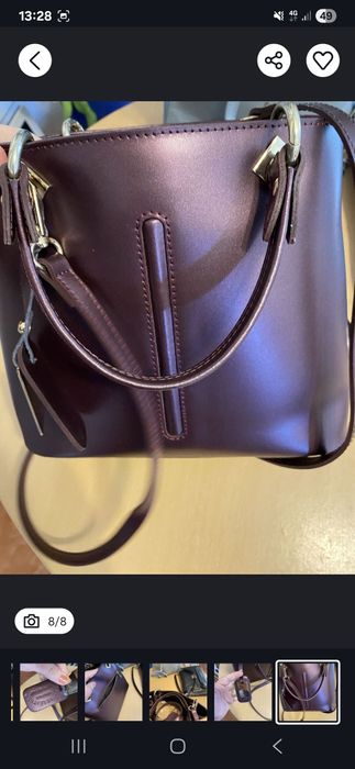 Poseta piele naturala -Carmin