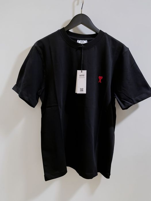 Tricou AMI Paris oversize logo brodat negru M L  XL nou