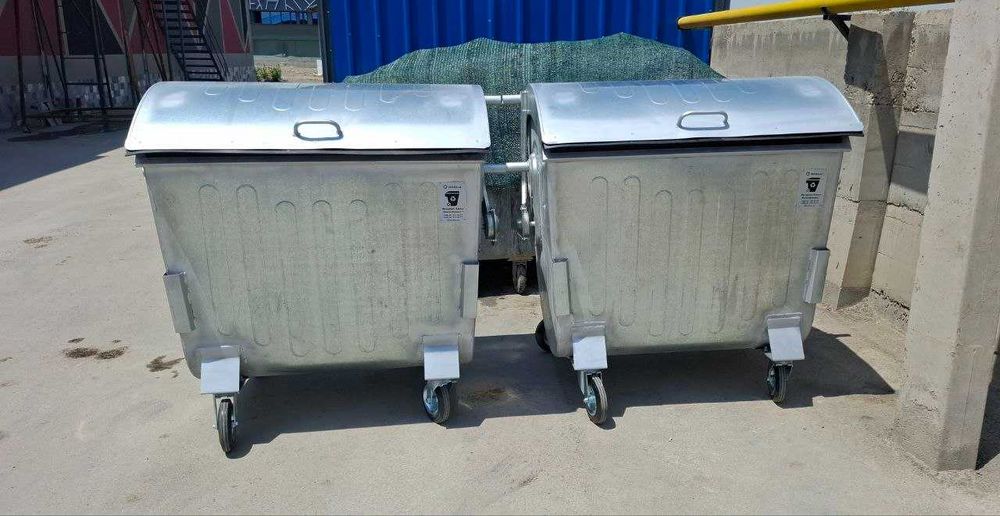 Оцинкованный мусорный бак 1100 л