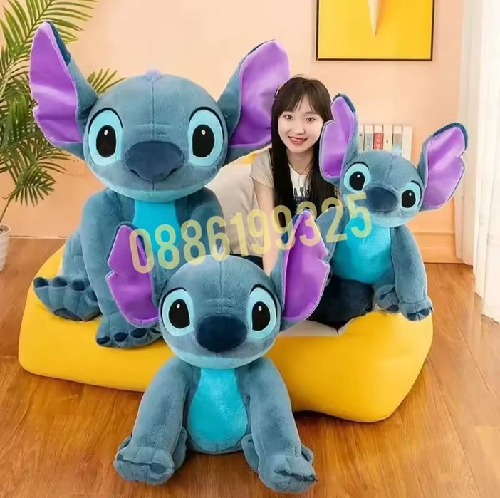 Гигантски плюшен Стич, Син и Розов 120см Голям плюшен Стич Lilo Stitch