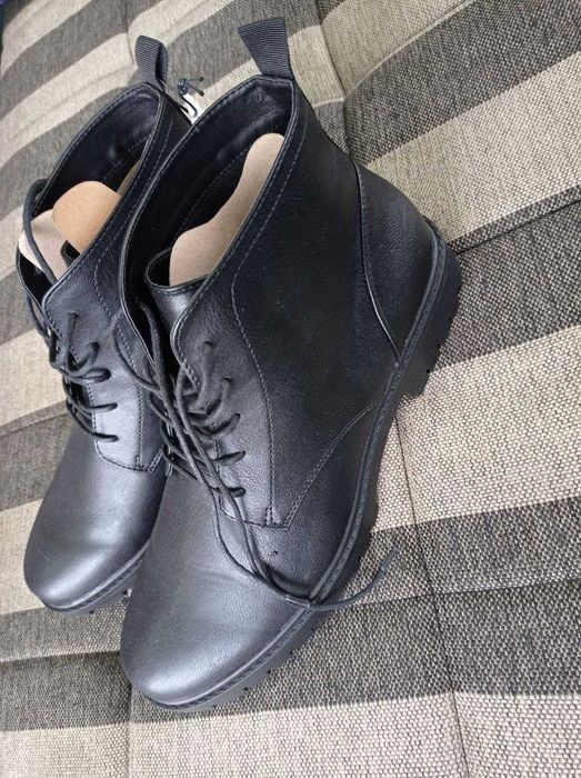 Зимние ботинки Pier One кожаные большой размер 48