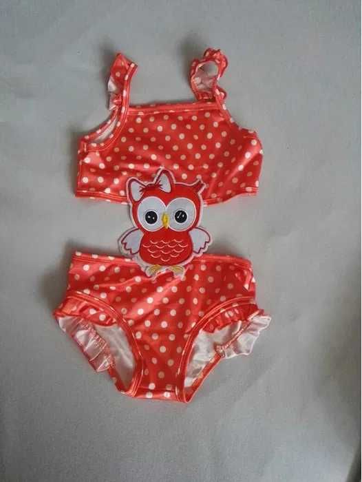 Бански за момиче, 3г-4г, детски бански, НОВО, бански, бухалче, 2 части