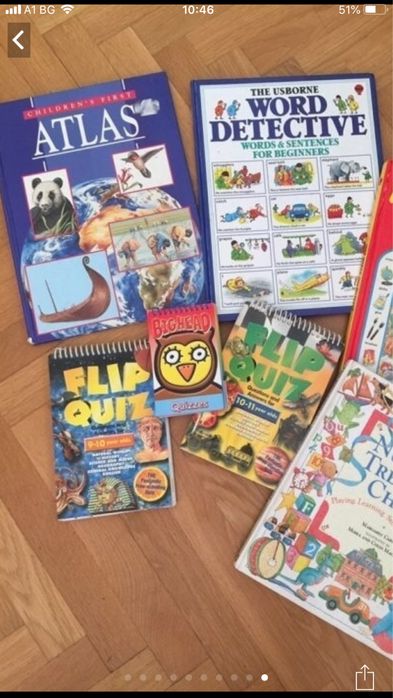 Книжки английски,немски език,часовника,букви,цифри,с прозорчета,пъзел