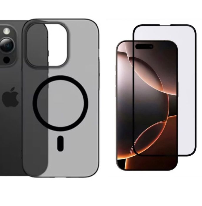 Iphone 13/14/15/16/PRO/MAX Husa Hard Slim + Folie Sticla Full Space