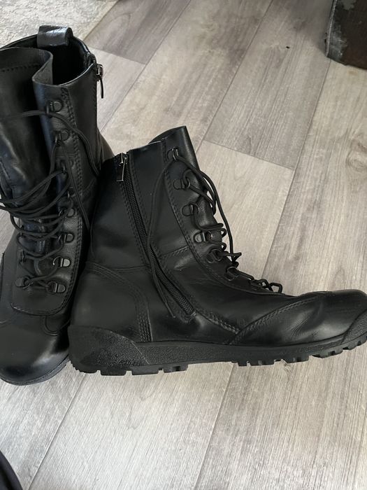 Берцы кожаные натаральный мех