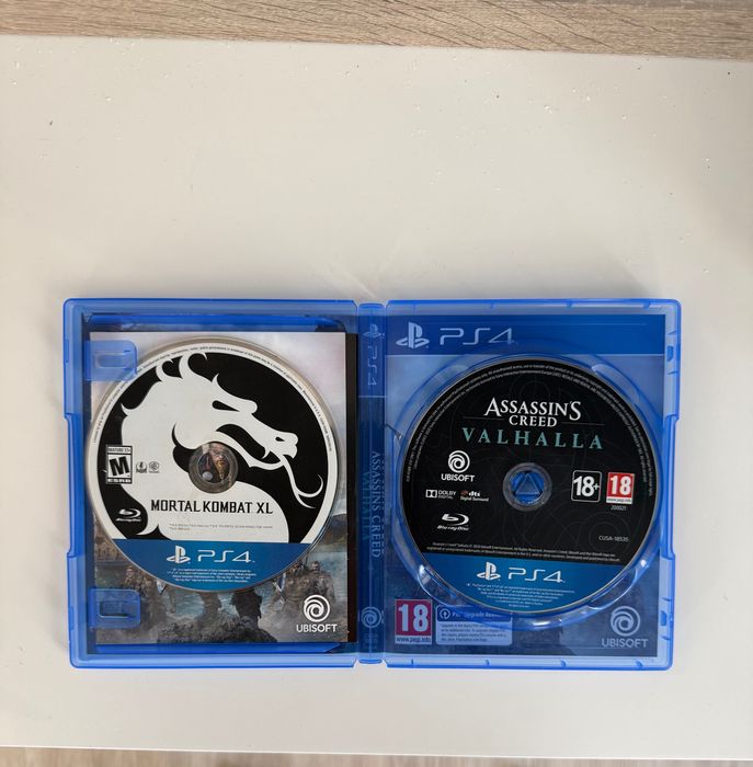 2 Диски Assassins Creed Valhalla, Mortal Combat XL