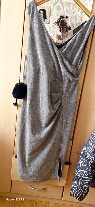 Rochie superba argintie de seara mar 44 46