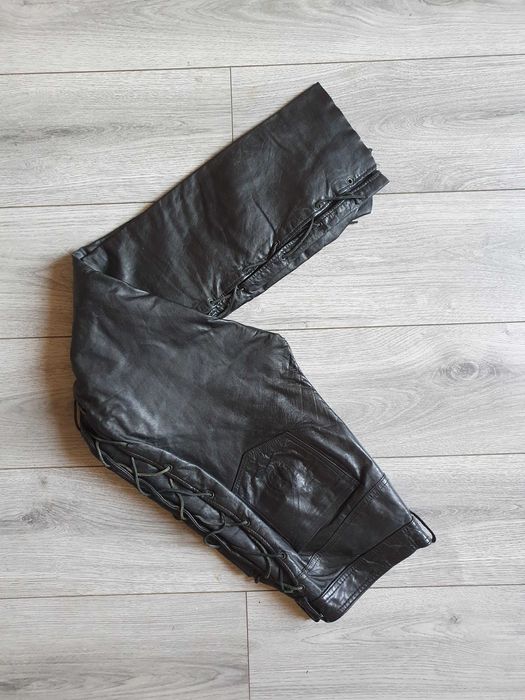 Pantaloni de piele PANTERA cu sireturi - Marimea 32 (Talie 82 cm)