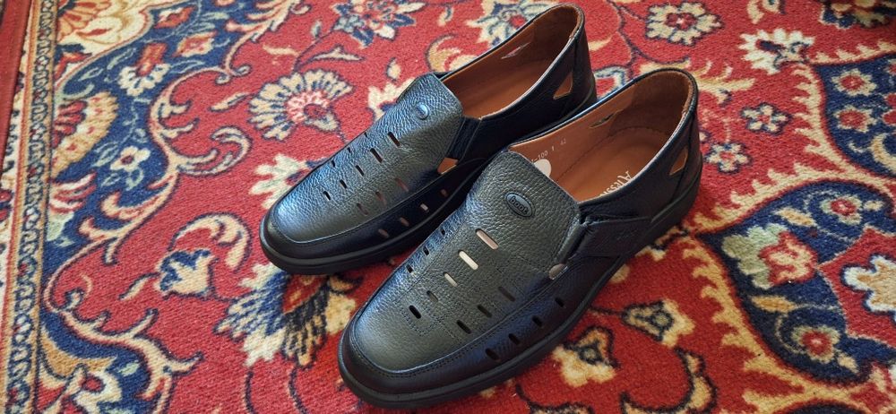 Кожанные мужские летние туфли