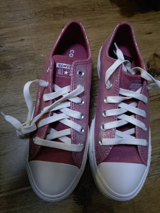 Converse Teniși Chuck Taylor All Star Lift Platform Suede Shimmer A11634C Roz
