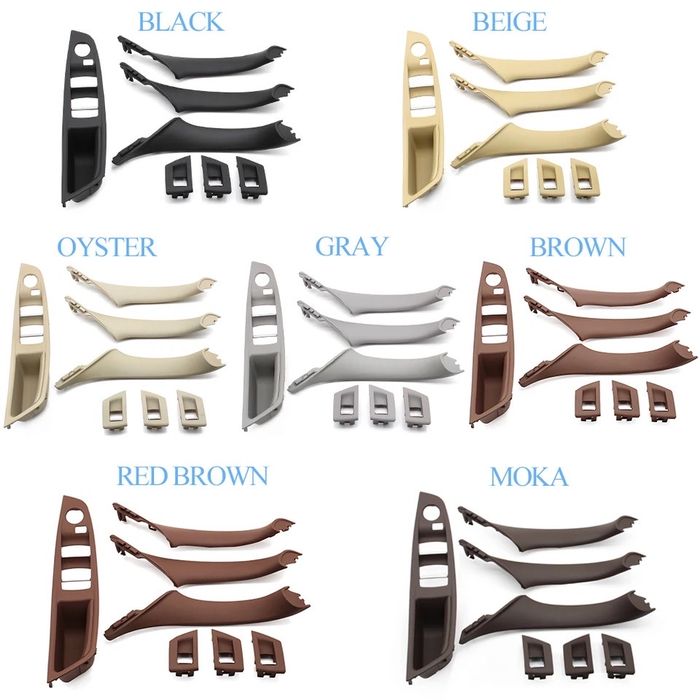 Set 7 piese manere usa negru crem oyster Bmw Seria 5 F10 F11