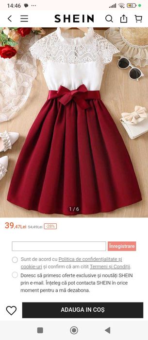 Rochie fete Shein 8 ani, 9 ani, 10 ani, 10 ani, 11-12 ani.