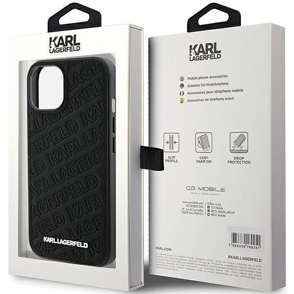 Karl lagerfeld klhcp15spqkpmk iphone 15 / 14 / 13 black hardcase quilt