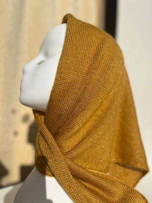 Косынка шарф теплый вязаный