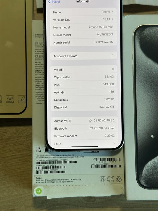 iPhone 15 Pro Max, White, ca nou