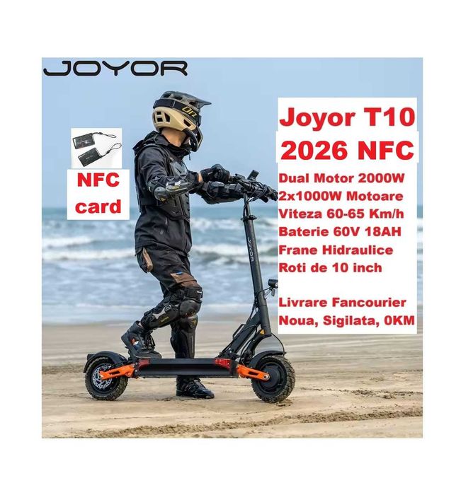 ️SIGILAT Noua‼️ JOYOR T10 NFC‼️2026‼️Dual Motor 2000W‼️65Km/h‼️Bat 60V‼️Frane Hidraulice, card NFC, suspensii top