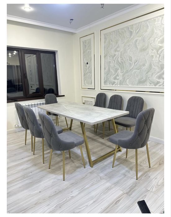 Стол 180х90 см + 8 стульев