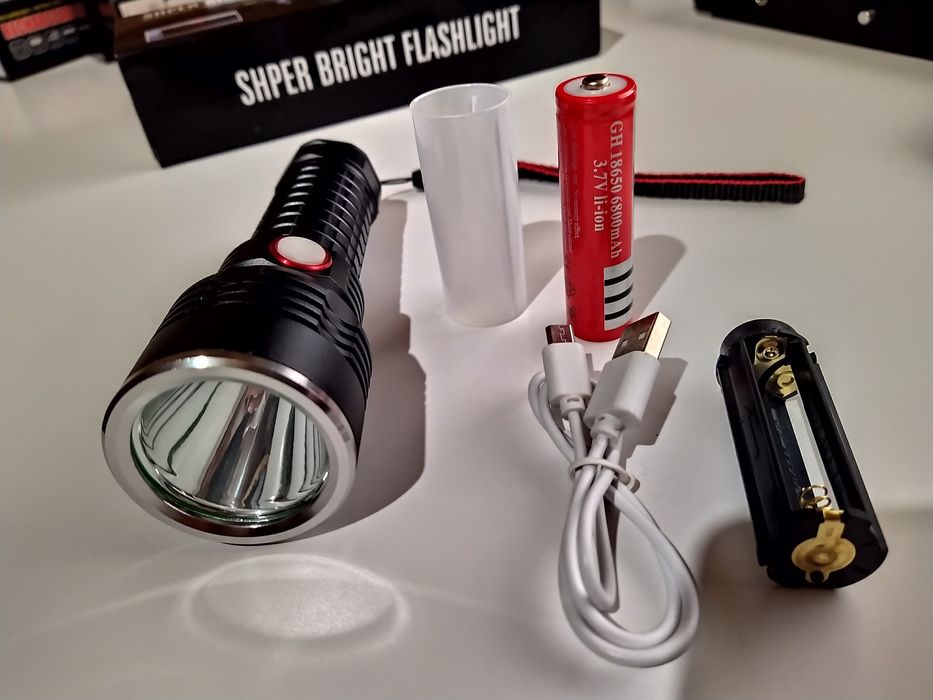 Lanterna LED MMC-P50 Incarcare USB Acumulator 1x18650