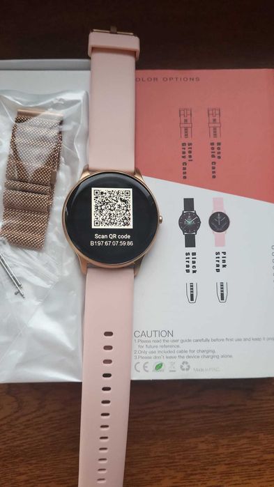 Smart Ceas și brățară fitness Wix 2 în 1, monitor de fitness cu apeluri Bluetooth, Vibe, auriu