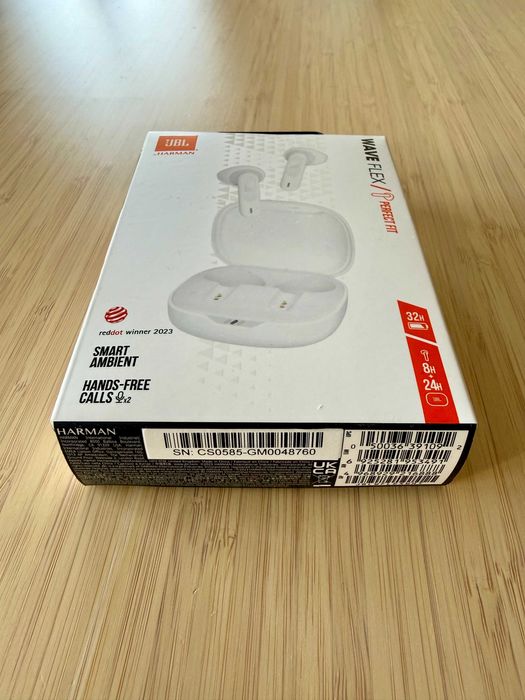 Casti audio in-ear JBL Wave Flex, True Wireless, Bluetooth, Deep Bass, Alb - SIGILAT